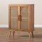 Baxton Studio Alina Oak Finished Wood and Rattan 2-Door Accent Storage Cabinet 162-10554 - alternate 3